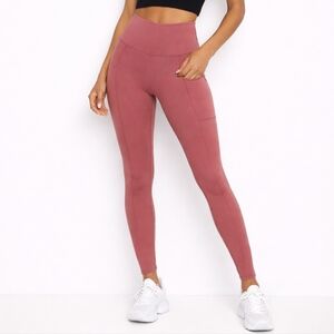 90 Degree Uplift Sculpt High Waisted Leggings Rose Rust Pockets